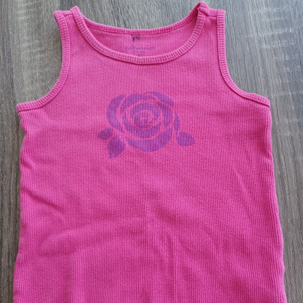 Girls Hot Pink Ruffle Tank Top by Polk A Tots